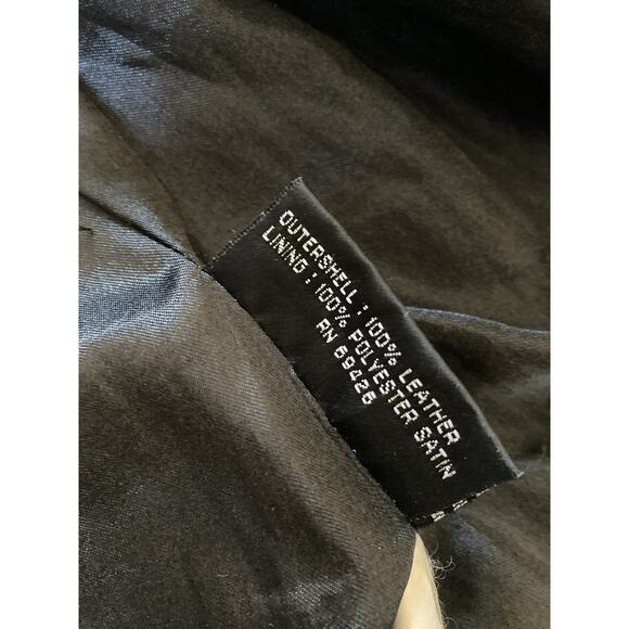 WILSONS Vintage Leather Black Jacket Gold Buttons Size M - Picture 16 of 16